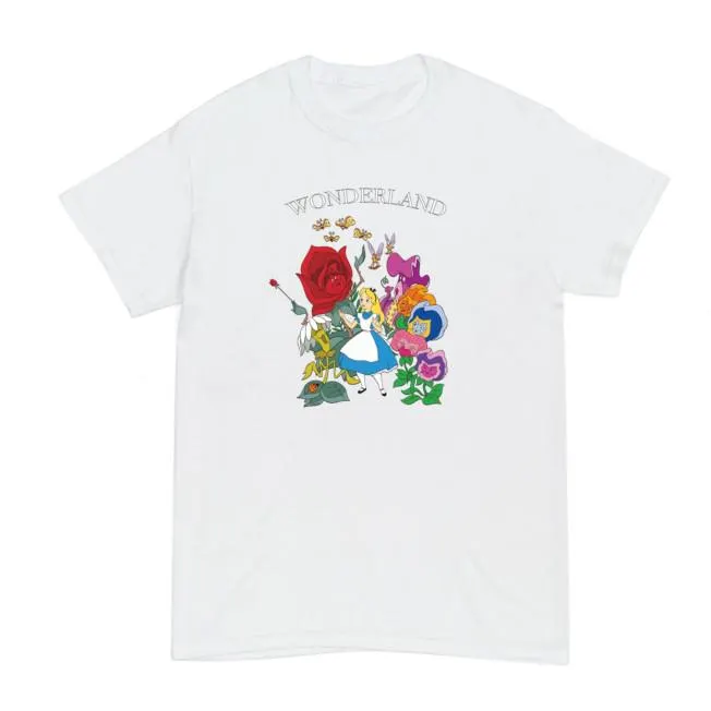 Alice in Wonderland Flowers Customisable T-Shirt For Adults