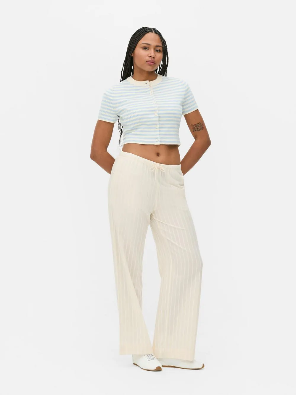 Wide Leg Drawstring Trousers