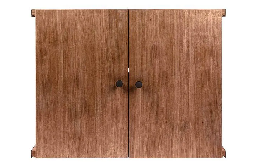 Tower Shelving System 2 Door Cabinet in Walnut