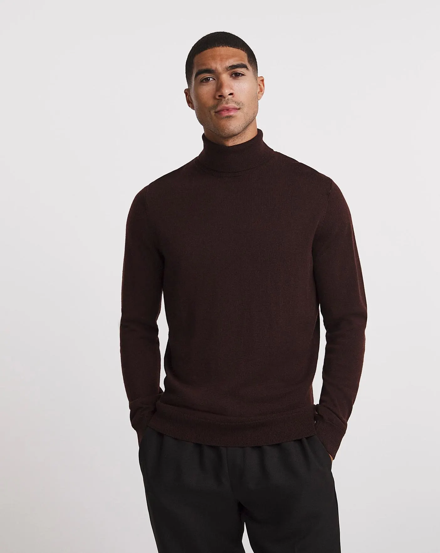 Merino Wool Roll Neck Jumper