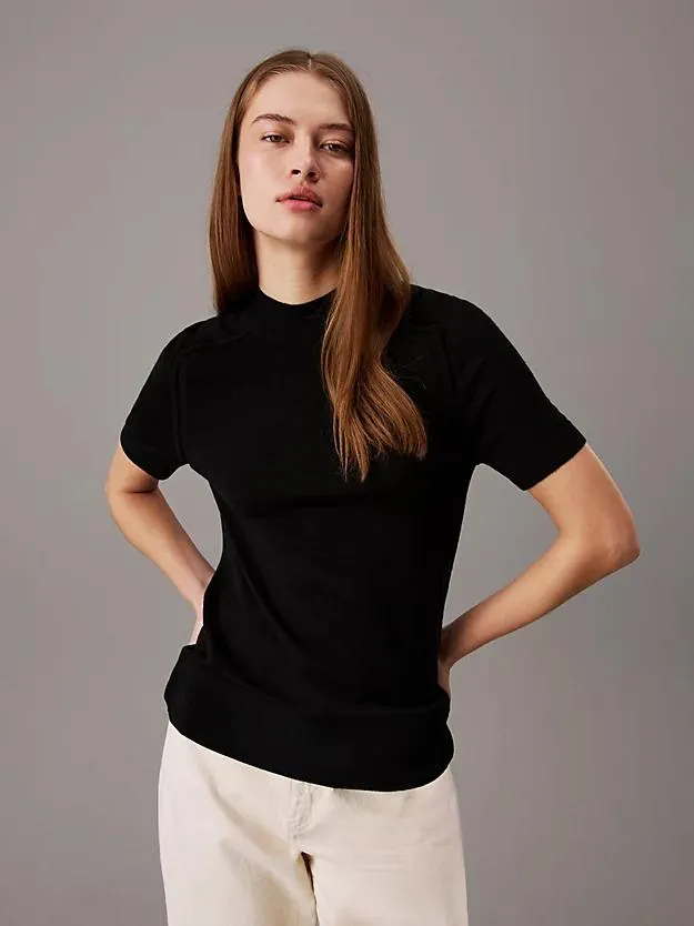 Slim Merino Mock Neck Jumper
