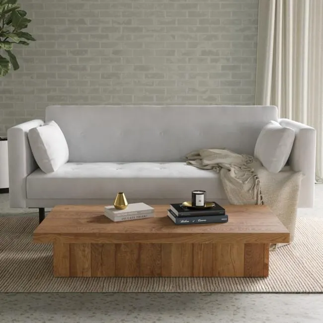 Grey Velvet Click Clack Sofa Bed - Seats 3 - Rory