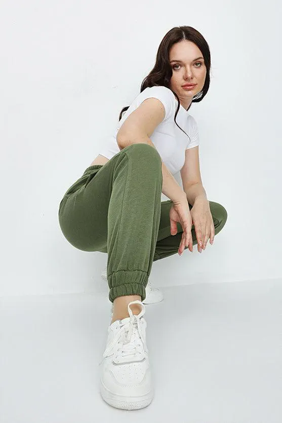 Khaki Seam Detail Cargo Joggers