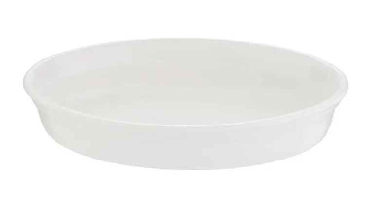 Habitat Stoneware Medium Oval Roaster - White