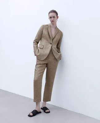 European linen stretch trousers