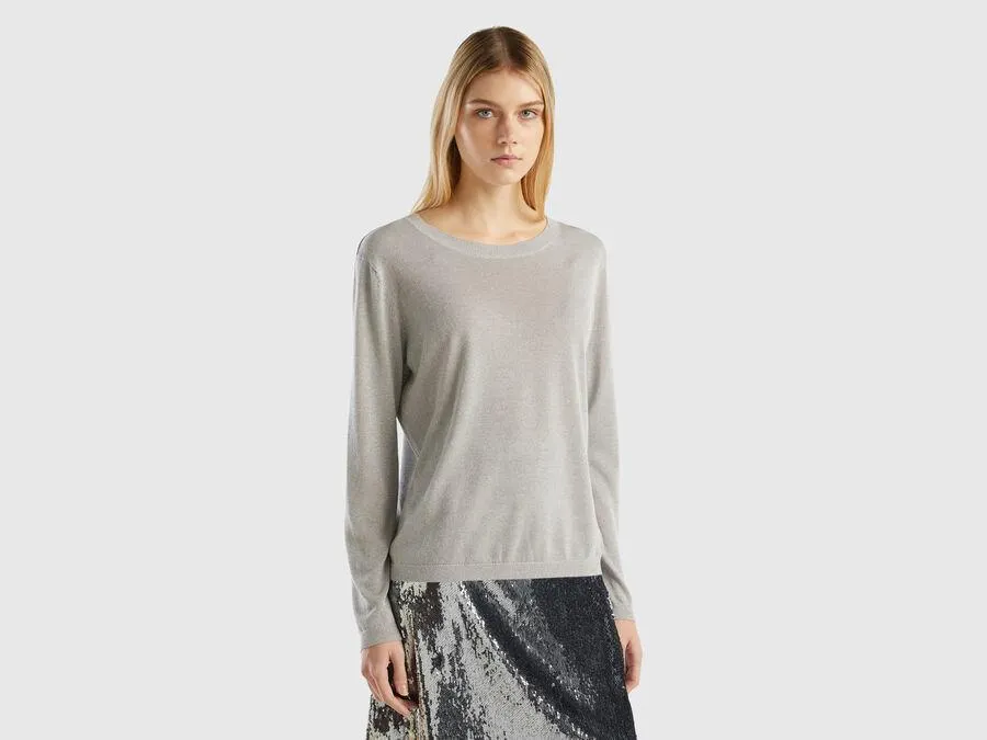 Viscose blend sweater with lurex