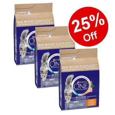 4 x 2.8kg/3kg Purina ONE Dry Cat Food - 25% Off! *