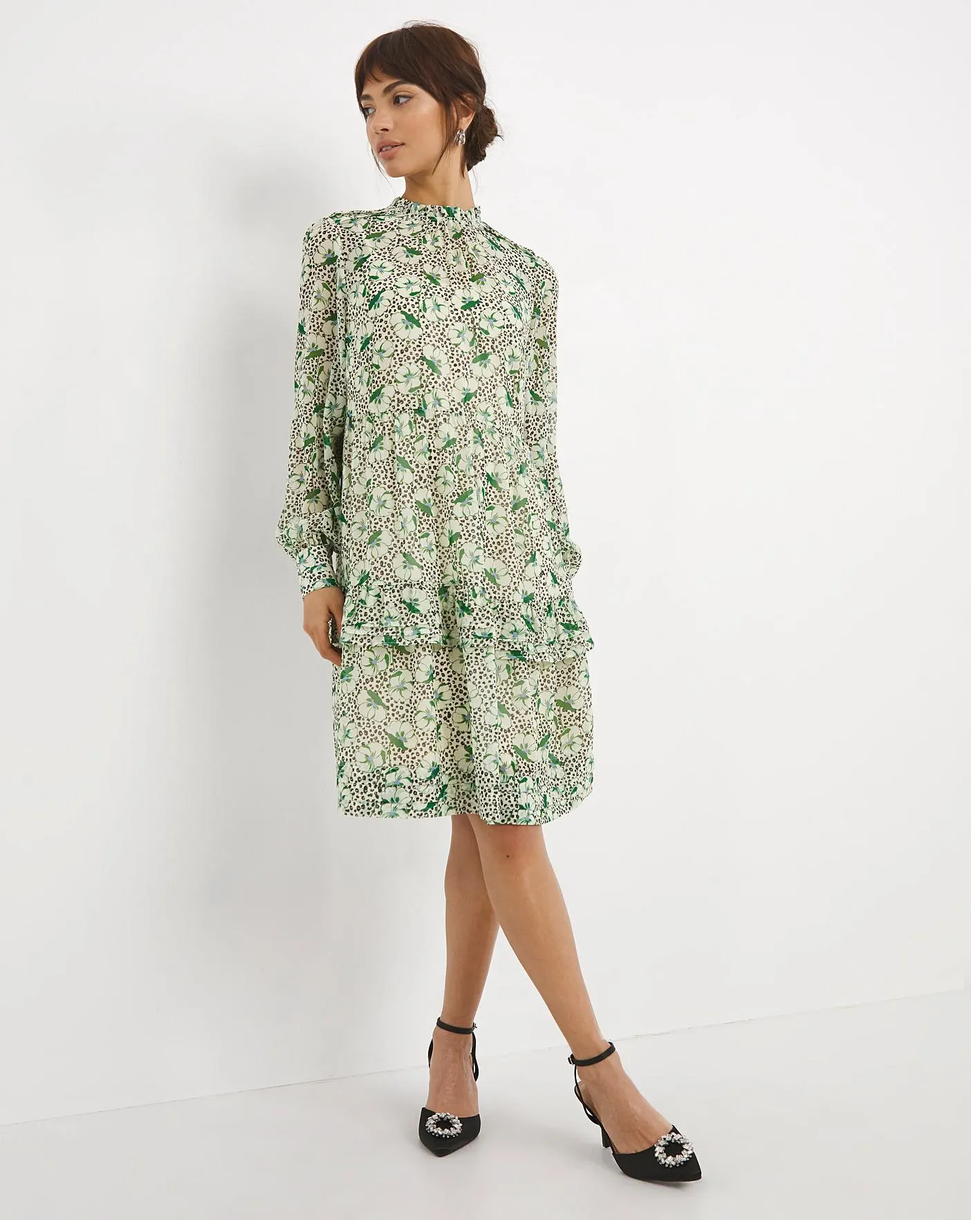 Joanna Hope Tiered Swing Dress