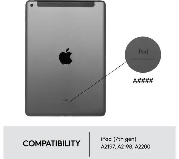 LOGITECH Combo Touch iPad 10.2" Keyboard Folio Case - Grey
