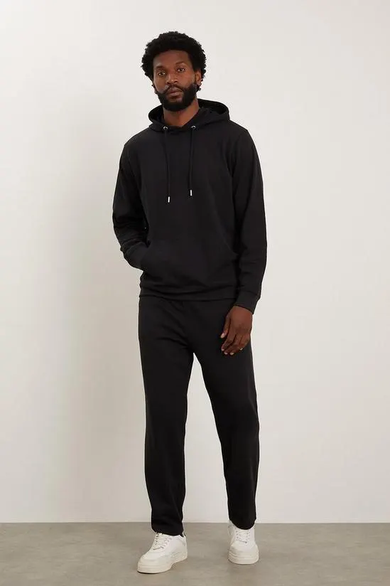 Black Interlock Double Faced Hoody