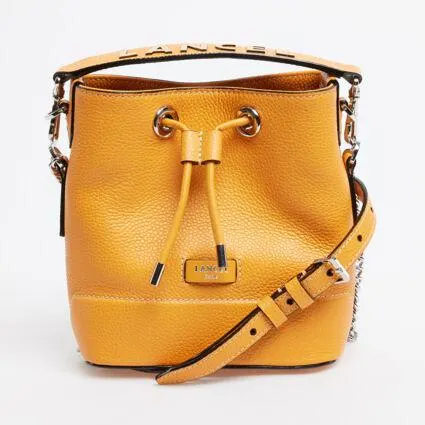 Mandarin Leather Mini Bucket Bag