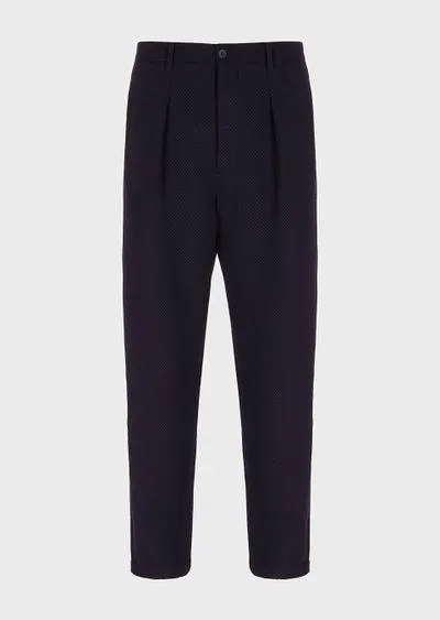 Single-pleat virgin-wool mesh trousers