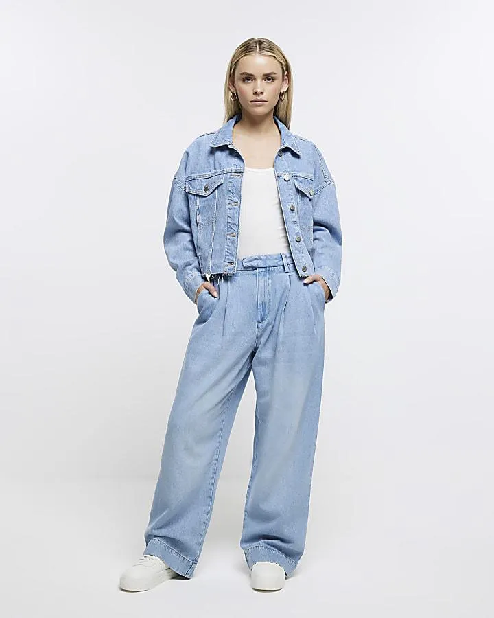 Denim wide leg jeans