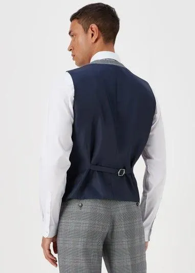 Taylor & Wright Forth Grey Check Suit Waistcoat - Small