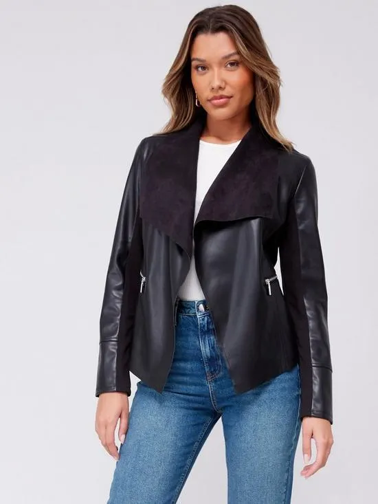 Waterfall Pu Jacket - Black