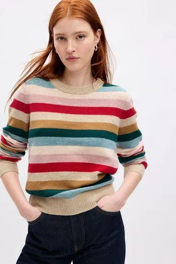 CashSoft Crew Neck Stripe Jumper