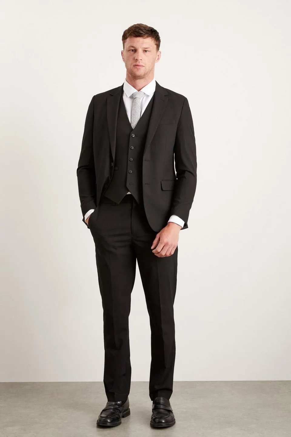Slim Fit Black Essential Suit Jacket