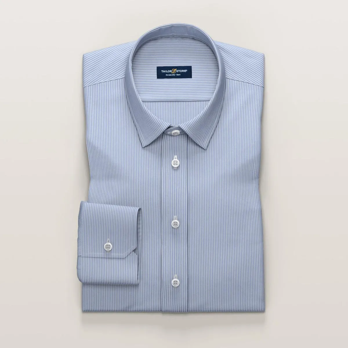 Light blue striped Non-Iron business shirt