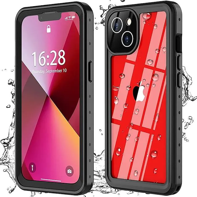 Phone Case For Apple Full Body Case iPhone 14 Pro Max Plus 13 12 11 Mini X XR XS 8 7 Waterproof and Screen Protector Water Resistant Solid Colored TPU