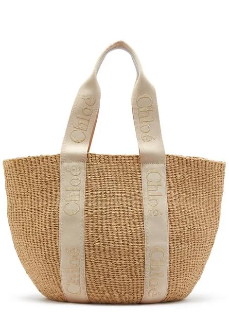 Sense large raffia basket bag