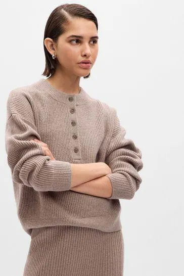 CashSoft Henley Long Sleeve Jumper