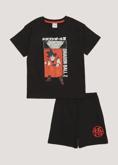 Kids Black Dragonball Z Shortie Pyjama Set (4-10yrs) - Age 4 Years