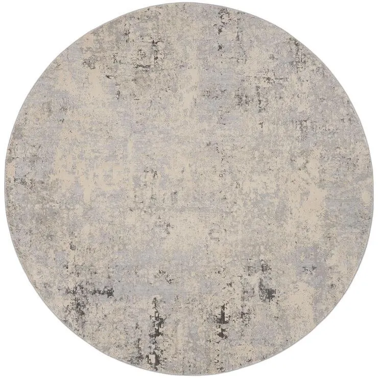 Rustic Textures Mottled Grey Circle Rug, 160 cm