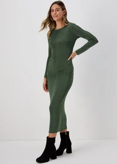 Green Ruched Side Dress - Size 10