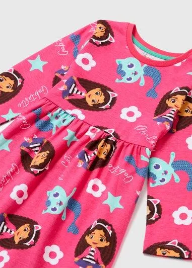 Kids Pink Gabby's Doll House Print Dress (18mths-6yrs) - Age 18 - 23 Months