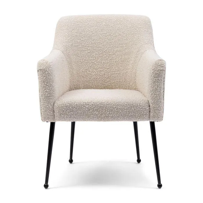 Dining Chair The Smith, White Sand, Bouclé