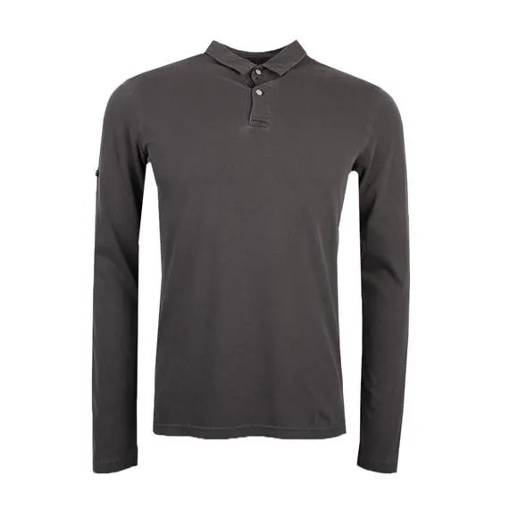 Mens Black L/S Studio Jersey Polo
