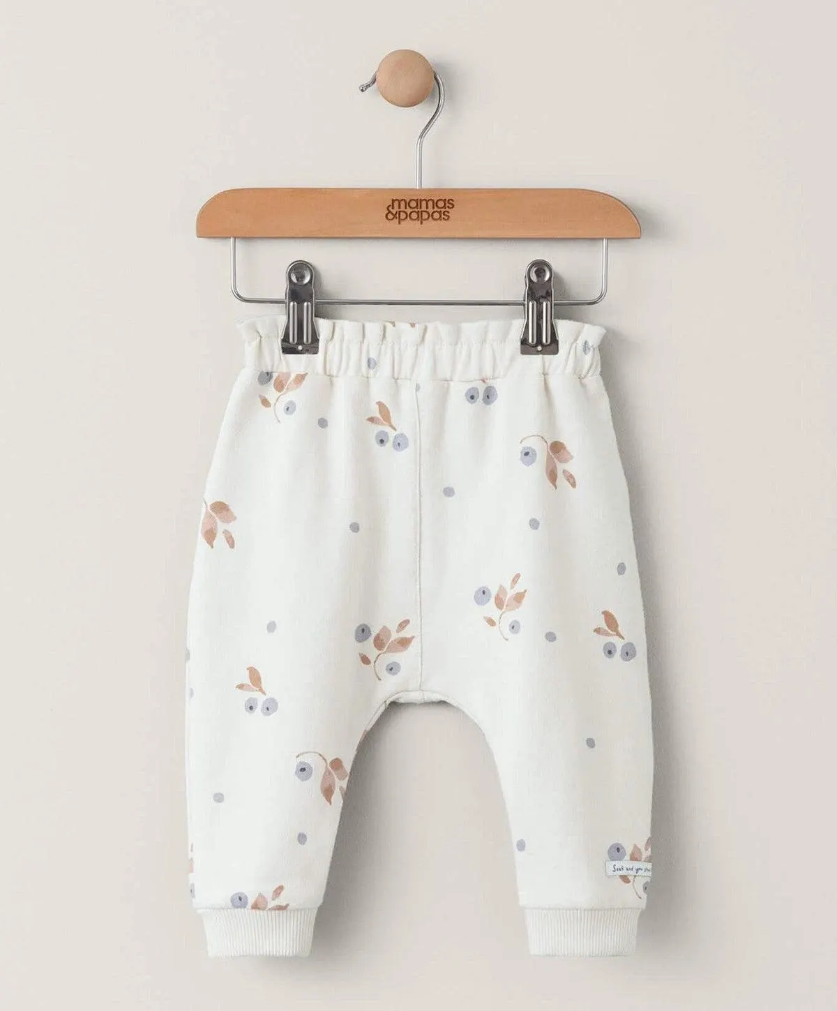 Berry Floral Print Joggers - Cream
