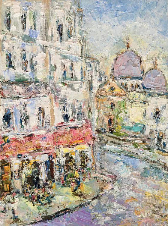 Montmartre Paris Impasto Oil Painting On Canvas Original Signed French Cityscape Wall Art Decor (2023)