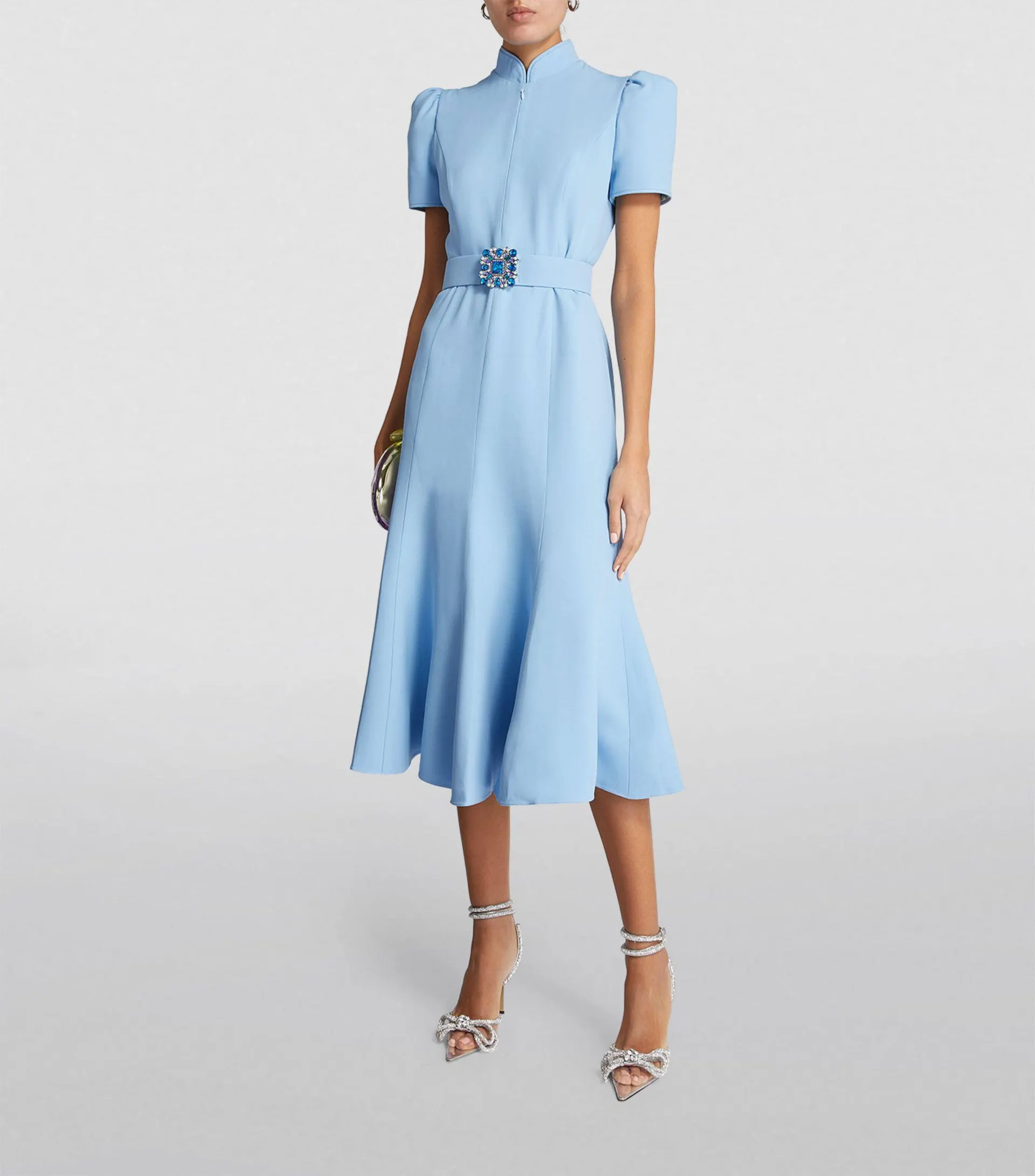 High-Neck Midi Dress