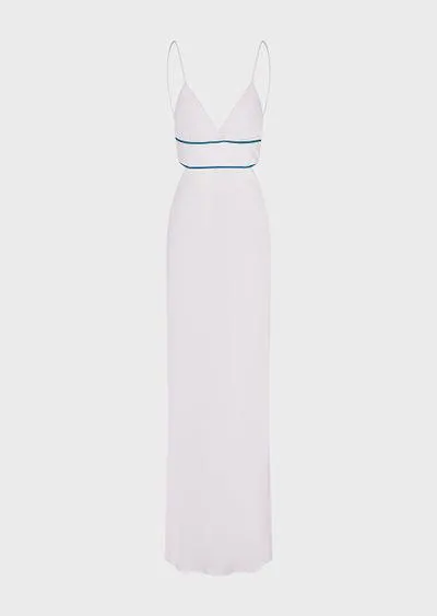 Long dress in ribbed viscose jersey