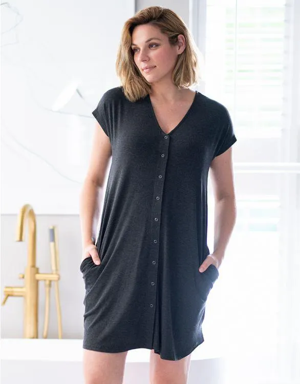 Maternity Hospital Bag Birthing Gown in Organic Cotton