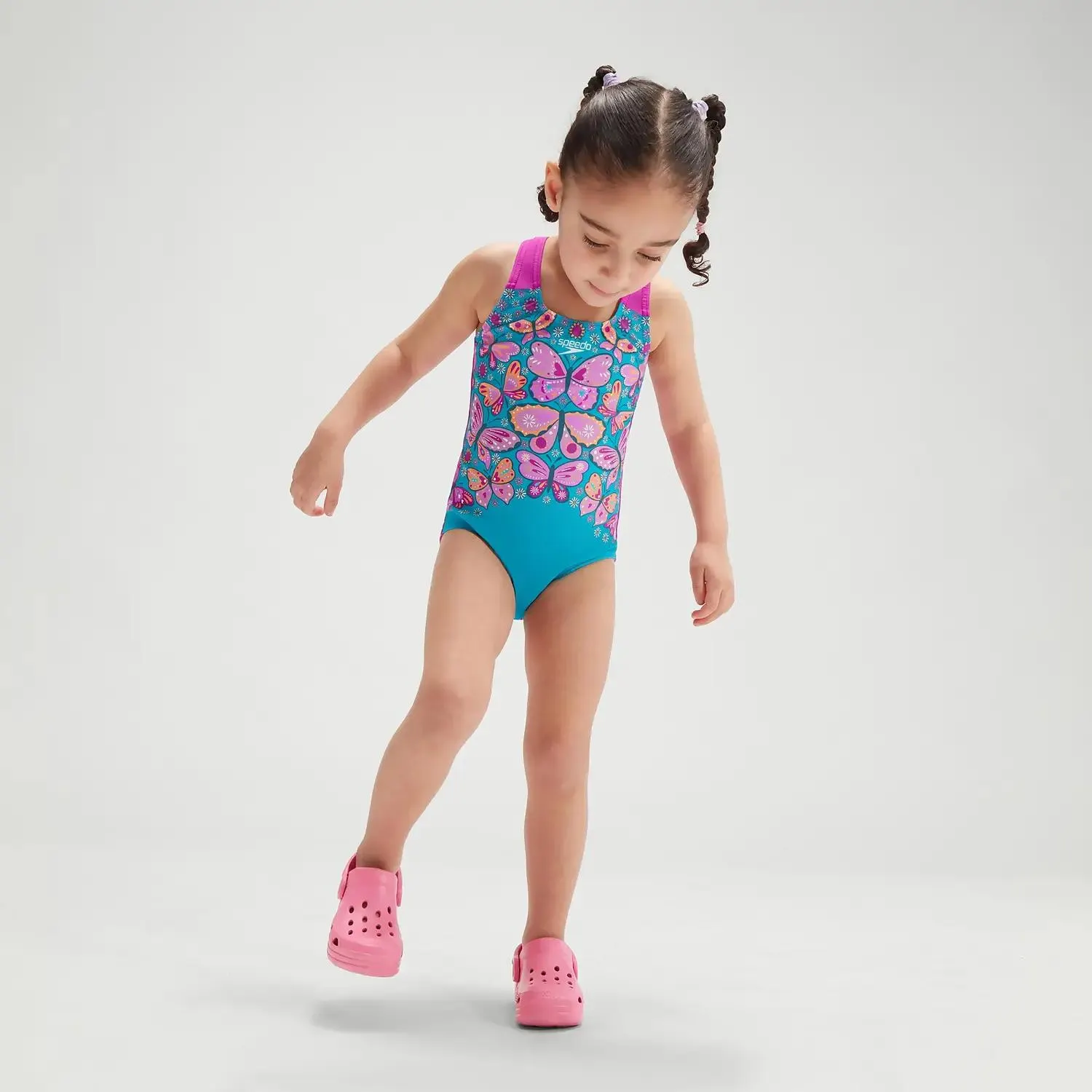 Infant Girls' Digital Printed Swimsuit Blue/Purple