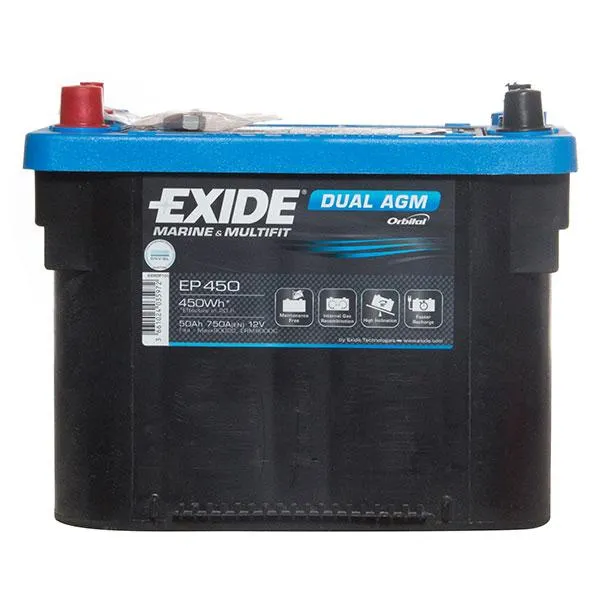 Exide AGM Stop/Start Spiral Wound 50AH 750CCA Car Battery - 2 Year Guarantee