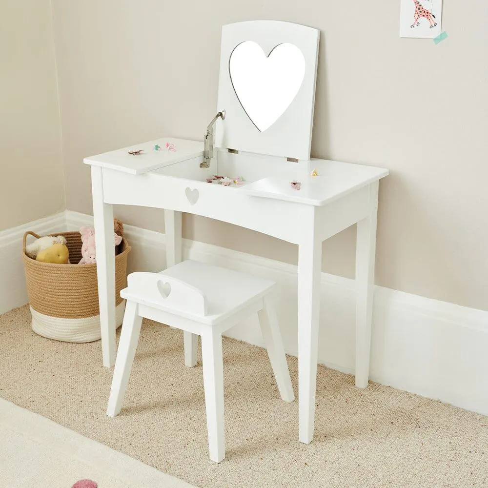 Sweetheart Dressing Table & Stool, White