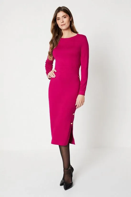 Button Detail Knitted Dress