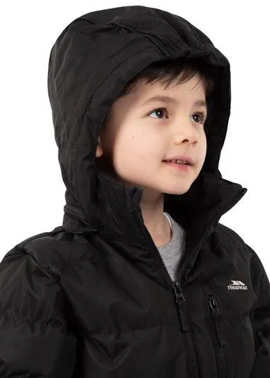 Boys Trespass Black Tuff Waterproof Jacket (2-12yrs) - Age 2-3