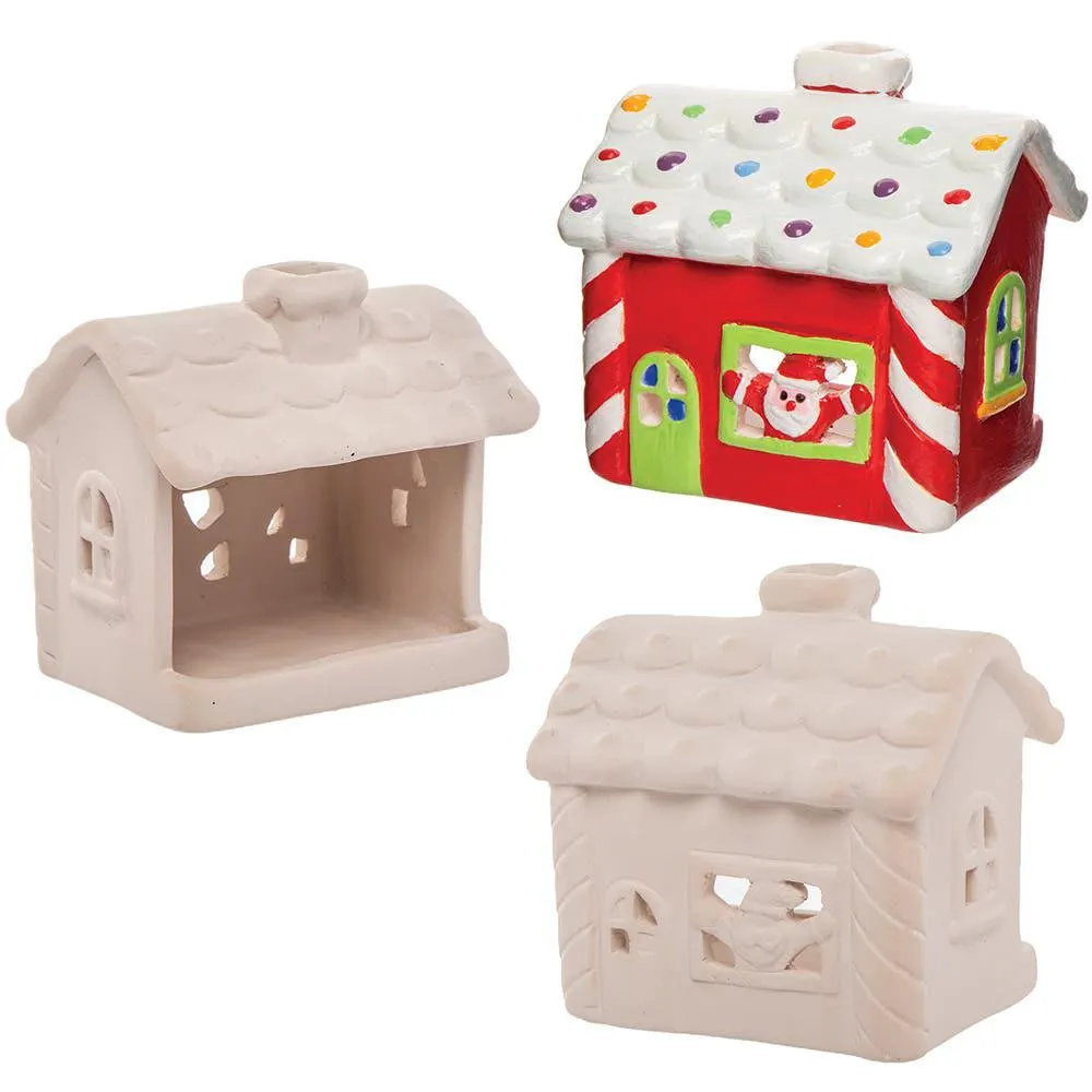 Santa's Workshop Ceramic Tealight Holders