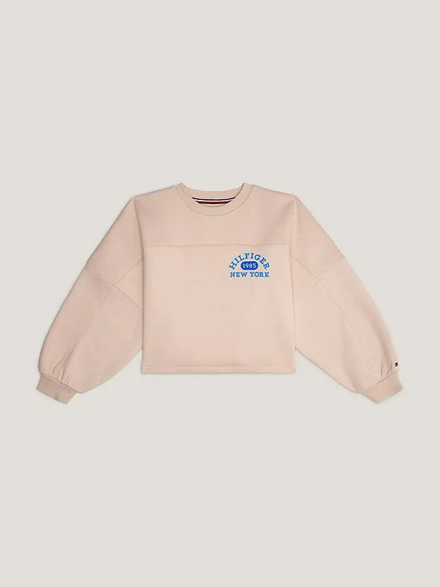 Varsity Logo Relaxed Crew Neck Sweatshirt