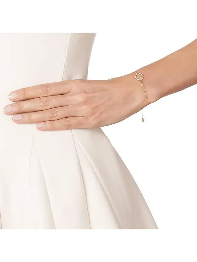 Monica Vinader Riva Diamond Kite Chain Bracelet, Rose Gold