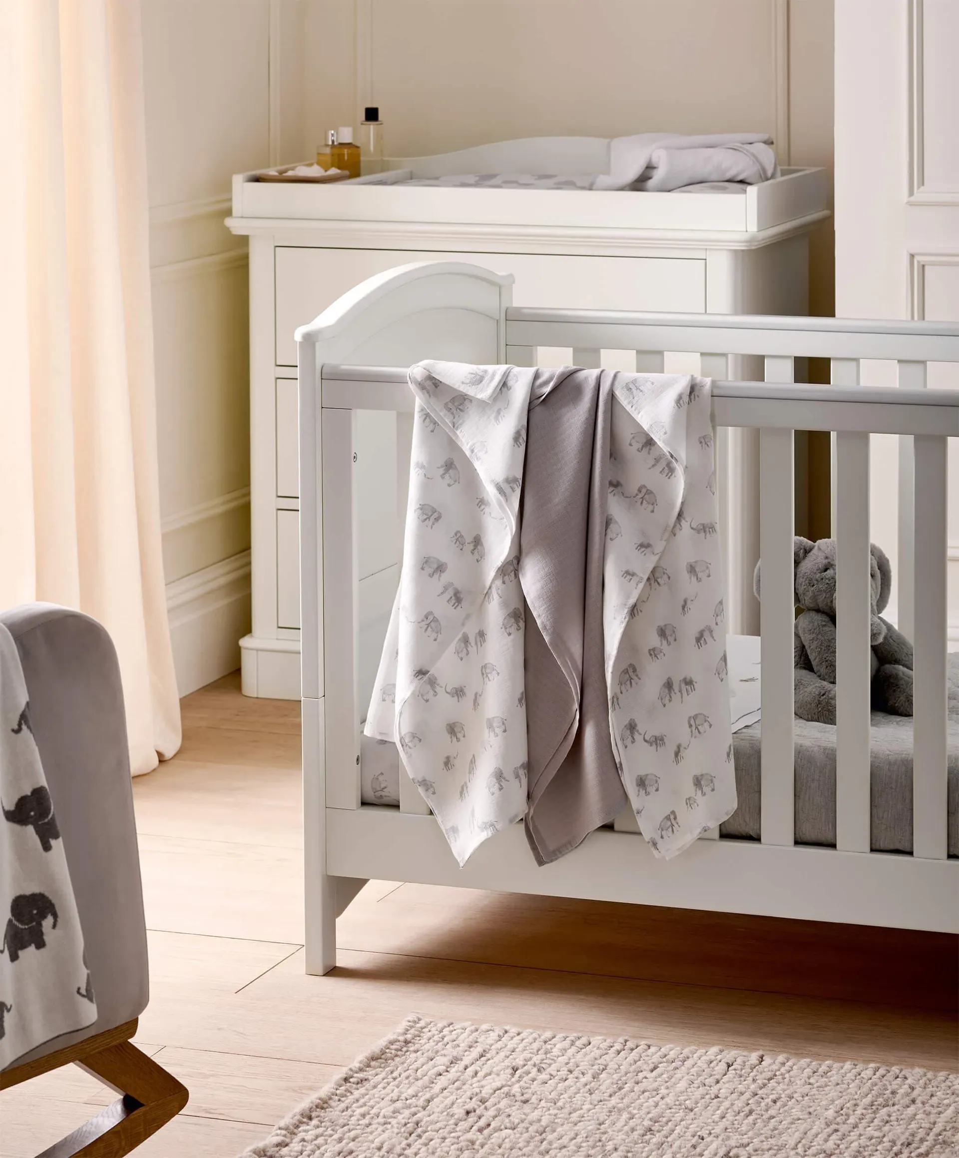 Large Elephant Muslin Cloths - 3 Pack