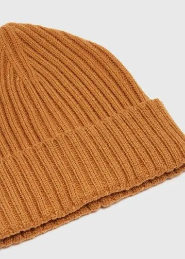 Mustard Thick Ribbed Essential Beanie - One Size