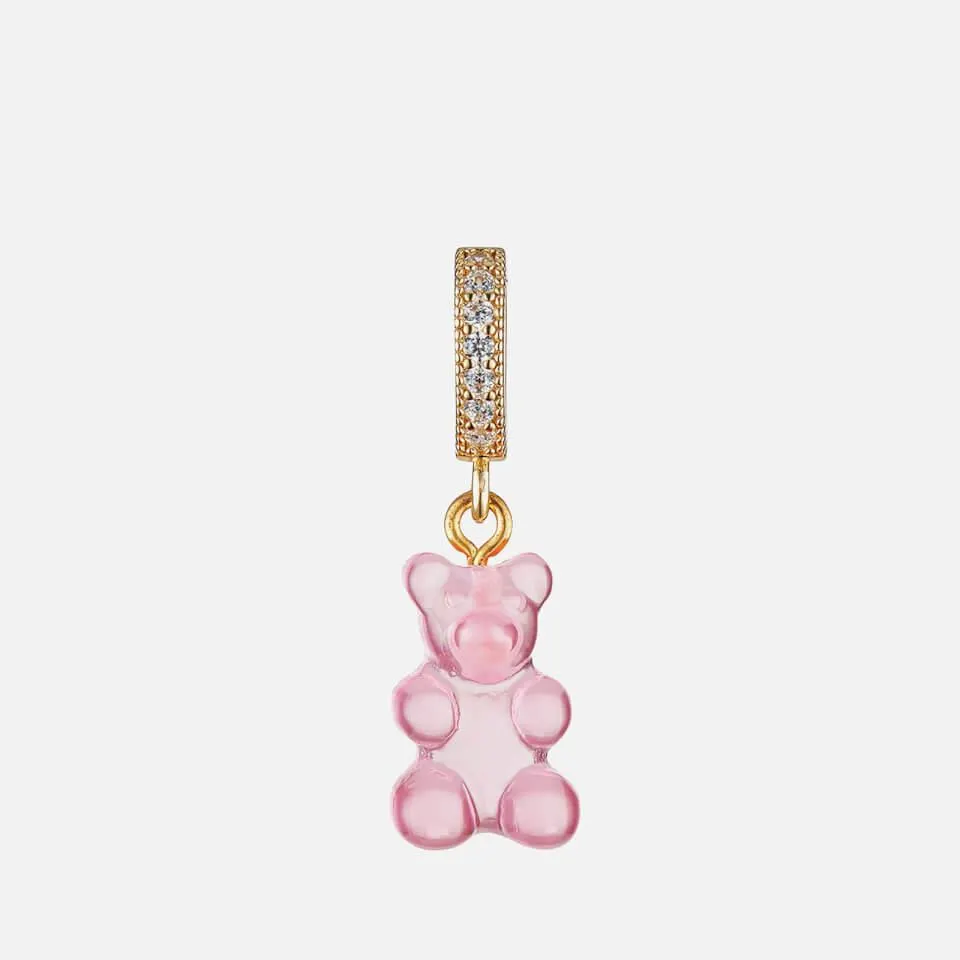 Crystal Haze Women's Jelly Nostalgia Bear Pave Pendant - Bubble Gum
