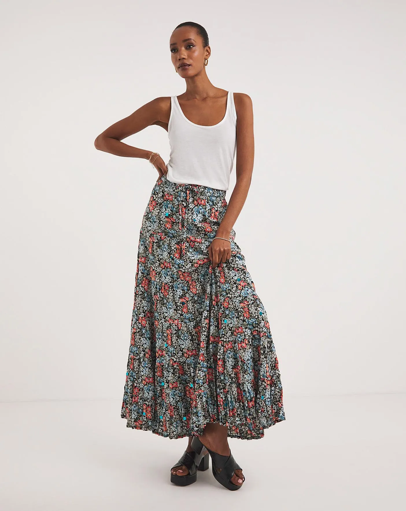 Joe Browns Floral Sequin Boho Maxi Skirt