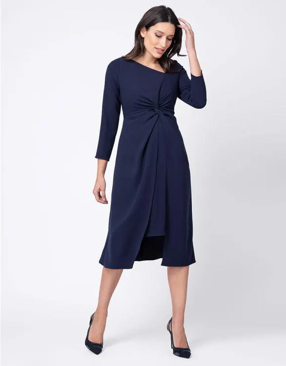 Premium Knotted Maternity Midi Dress