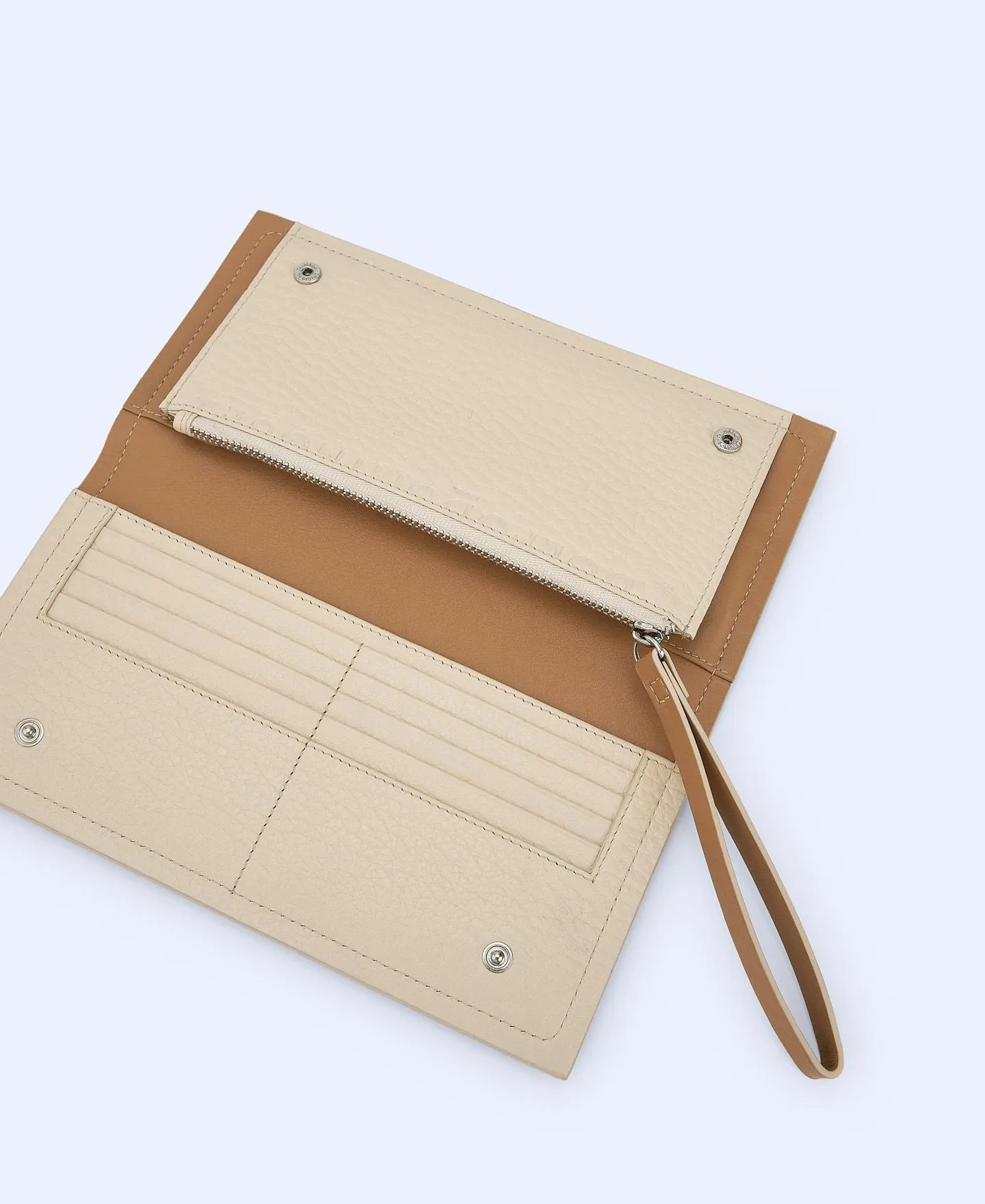 Smooth nappa leather large wallet